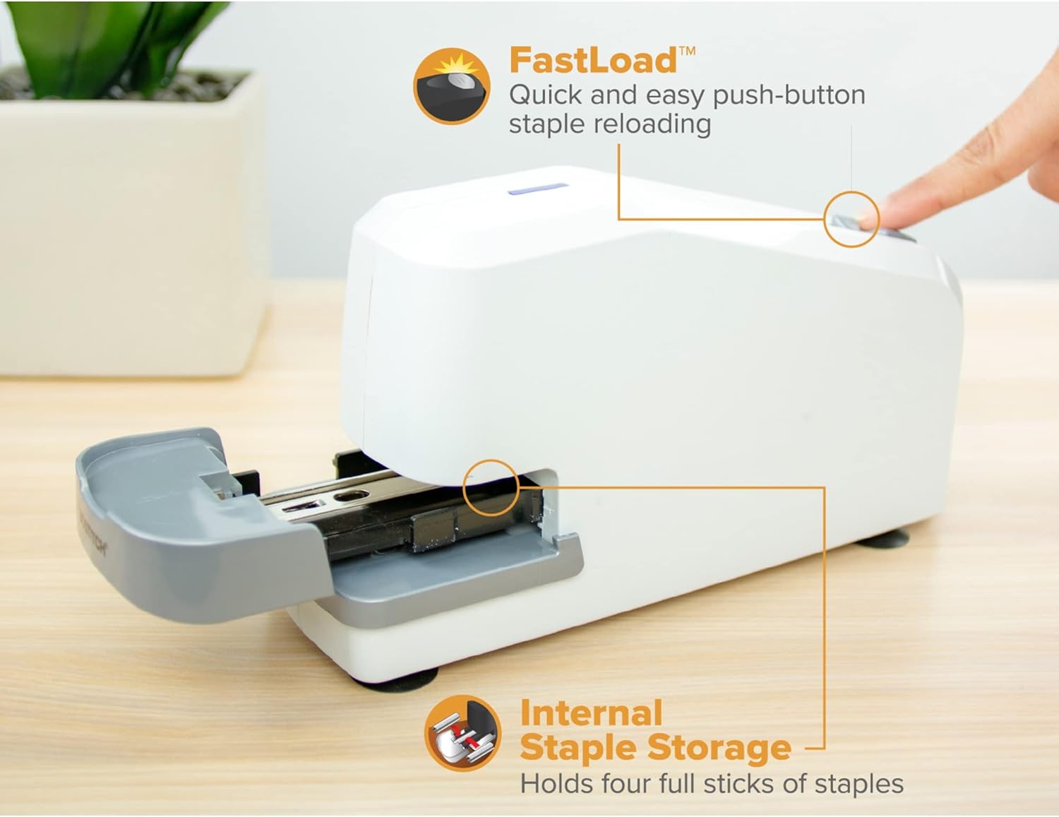 White 25 Sheet Electric Stapler X3085