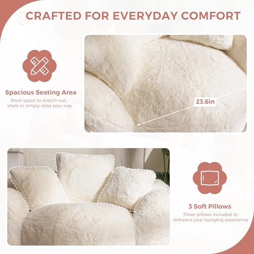 Beige Floral Shaped Bean Bag Sofa C5655