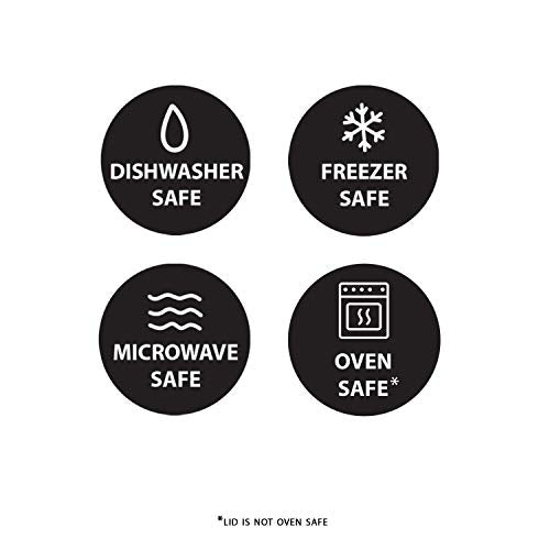 5-Pack Two Compartments Glass Storage Containers with Locking Lids, 27 oz. J952595