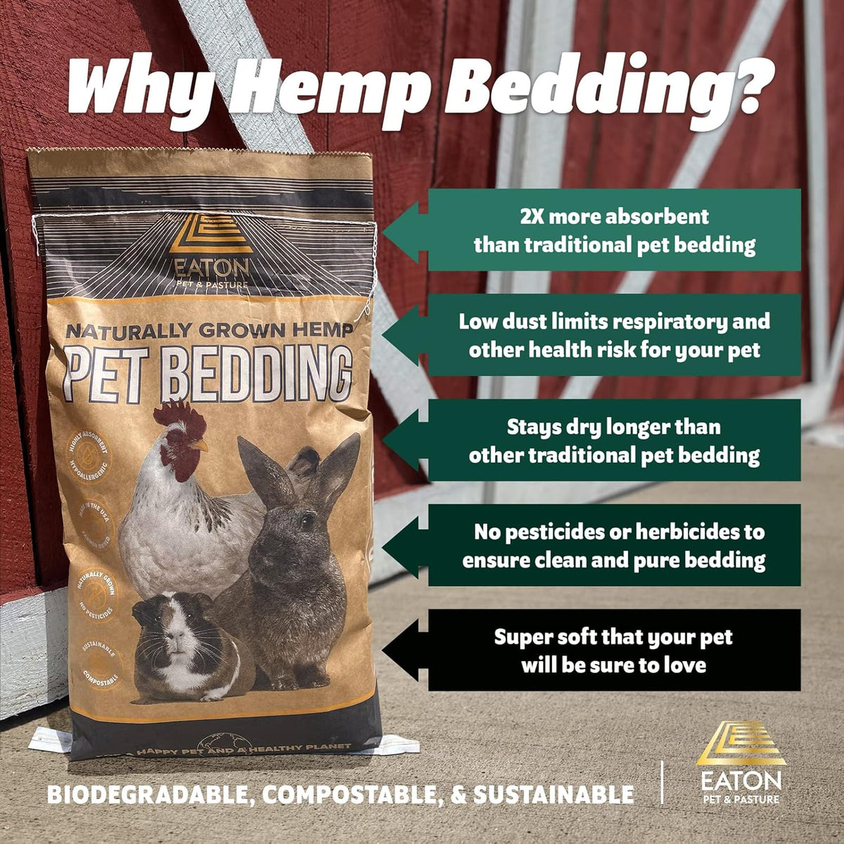 Naturally Grown Hemp Pet Bedding 28L I9675