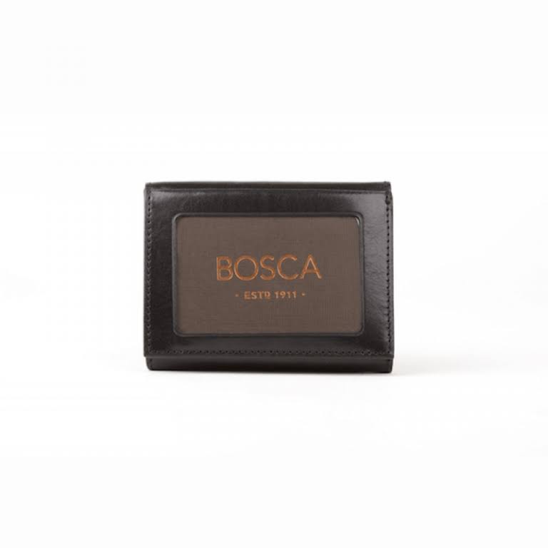 Dark Brown Leather Trifold ID Wallet O178820