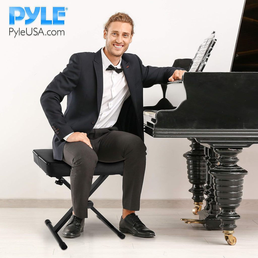 Adjustable Padded Bench Keyboard Piano Seat with Extra Thick Foam Cushion Z3754
