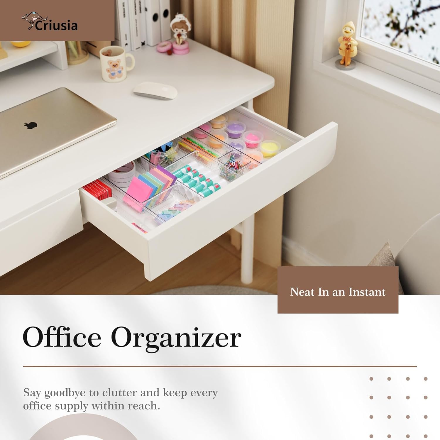 14 PCS Clear Plastic Drawer Organizer Set R7387