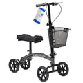 Silver Steerable Knee Walker with Basket F22848