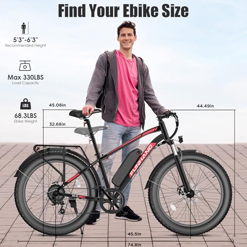 26" Fat Tire Electric Mountain Bike with 48V 13AH Battery Y89751