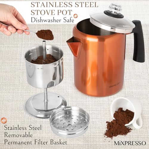 52 oz 12 Cup Stainless Steel Coffee Percolator H94822
