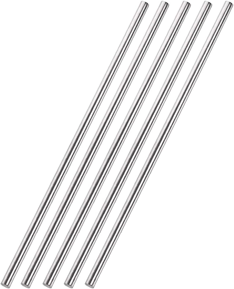 5mm x 300mm 304 Stainless Steel Solid Round Rod 5pcs I85339