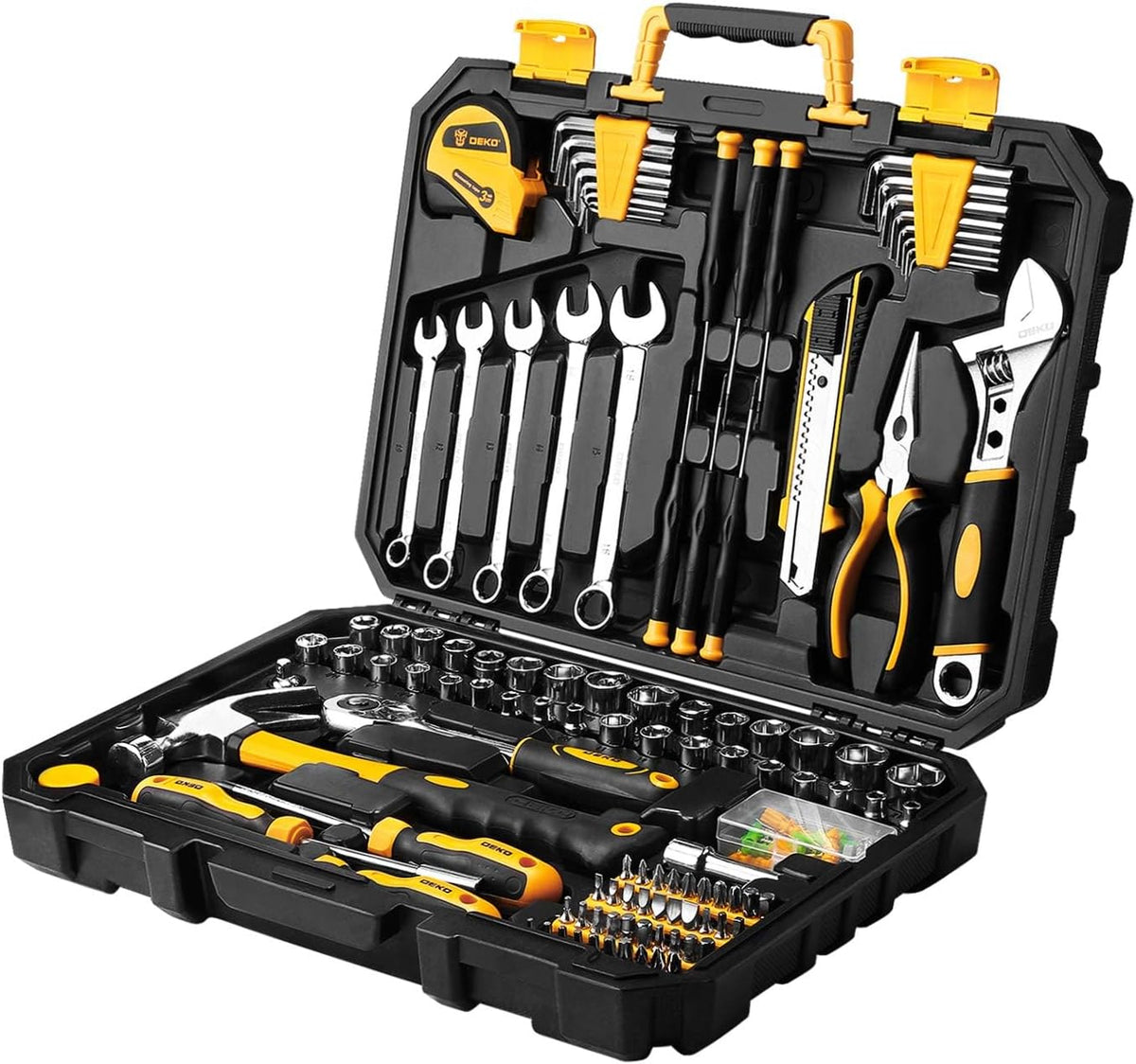 158 Piece Hand Tool Set with Plastic Toolbox Storage Case I96875