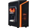 Black/Orange Micro-ATX Mini Tower Computer Case with 2 x Orange LED Fans K582886