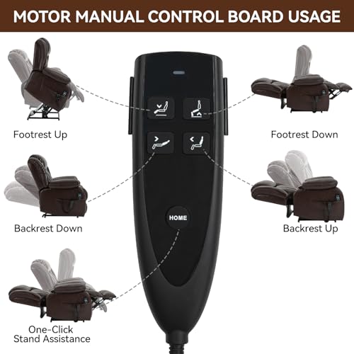 Black Leather Dual Motor Power Lift Recliner Chair G908