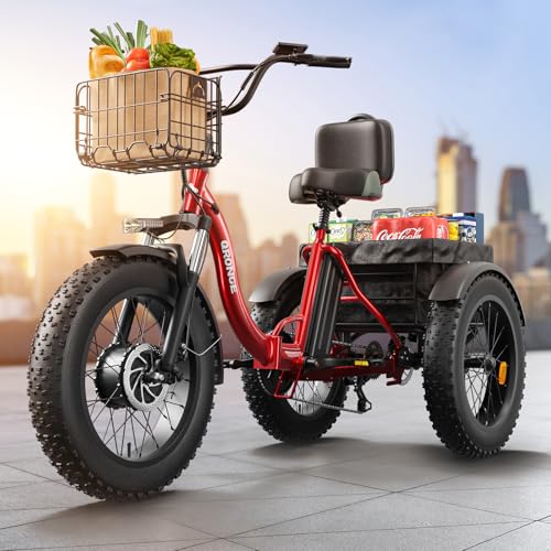 Electric Trike 20" Fat Tire 3 Wheel Folding Electric Tricycle O1163