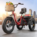 Electric Trike 20" Fat Tire 3 Wheel Folding Electric Tricycle O1163
