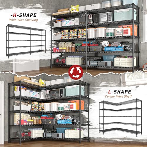 73''W 5-Tier Metal Wire Shelving Unit E20278