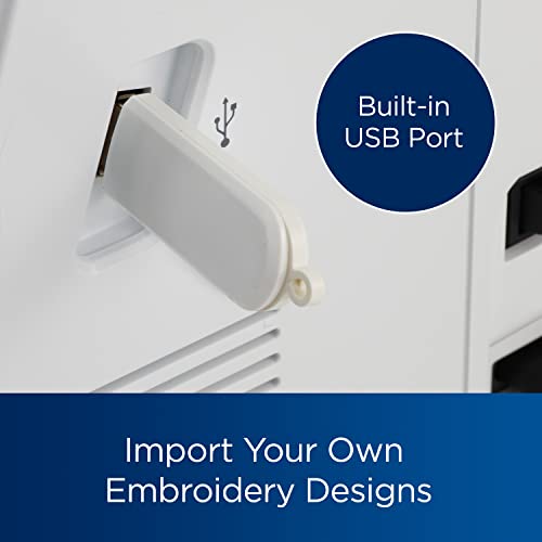 Sewing and Embroidery Machine, Computerized, 4" x 4" Hoop Area, White A7989