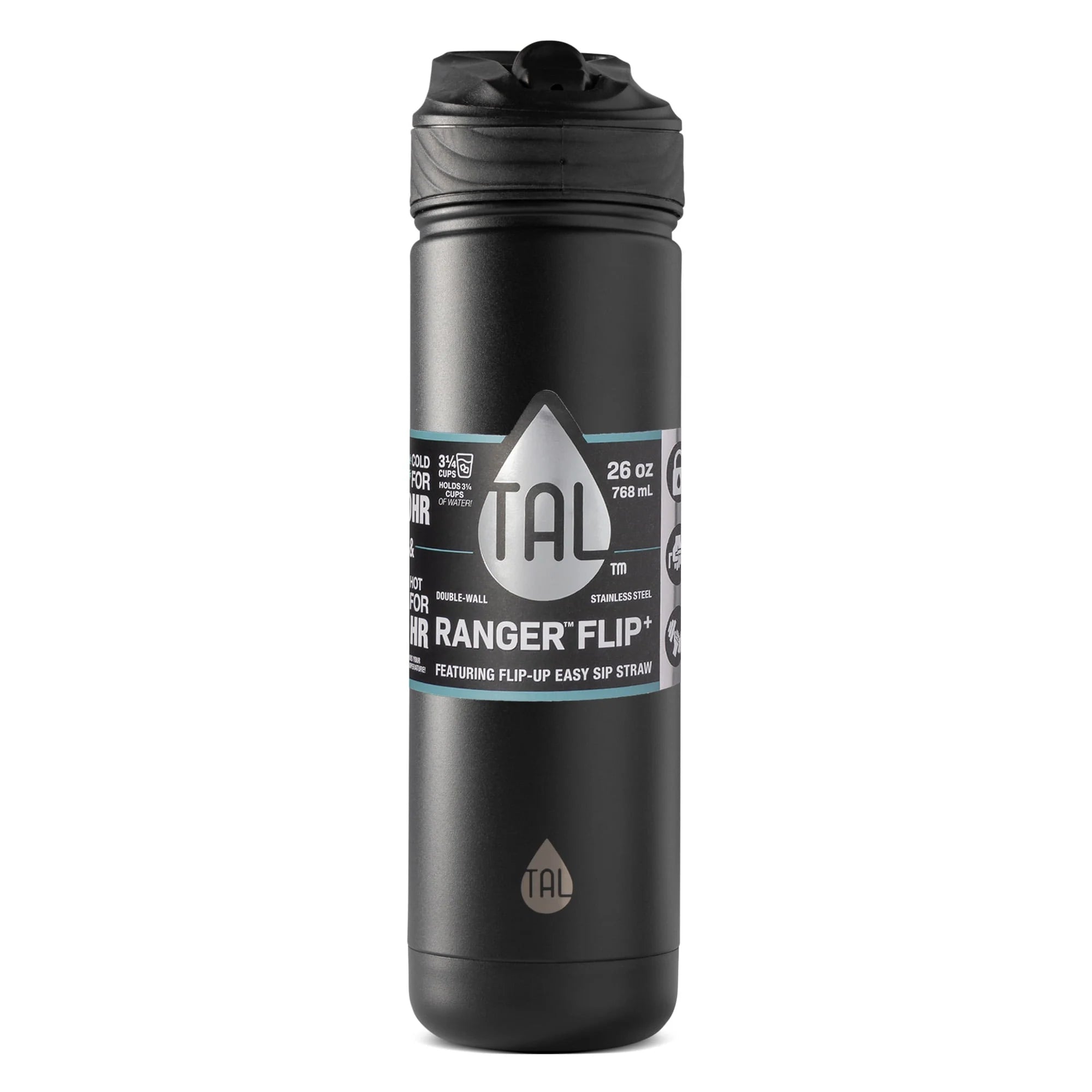 Black 26 oz Stainless Steel Water Bottle X99259