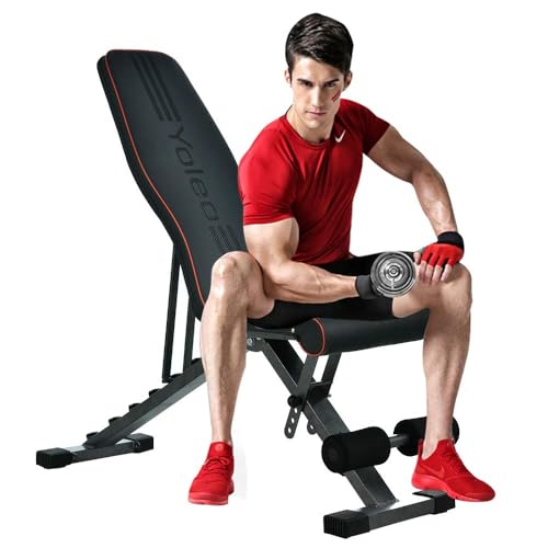 Adjustable Weight Bench, Foldable Folding Bench 330 lbs Capacity, Decline Incline Flat Y15575