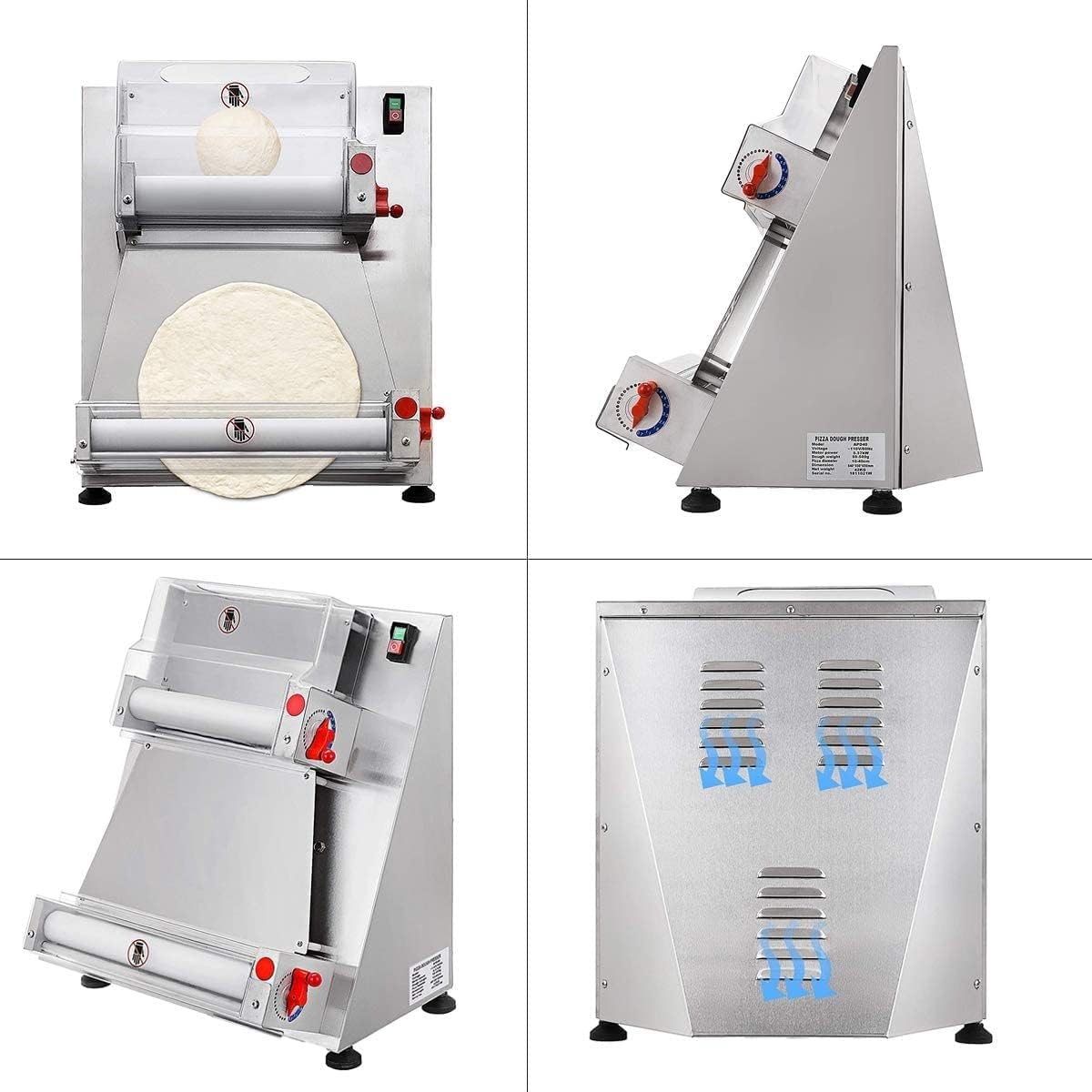 Pizza Press, Automatic Pizza Dough Roller Machine, Commercial Dough Sheeter Maker V2342