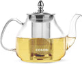 Glass Teapot Stovetop Gooseneck Kettle with Removable Stainless Steel Infuser, Borosilicate, 1000 ml, Transparent H975209