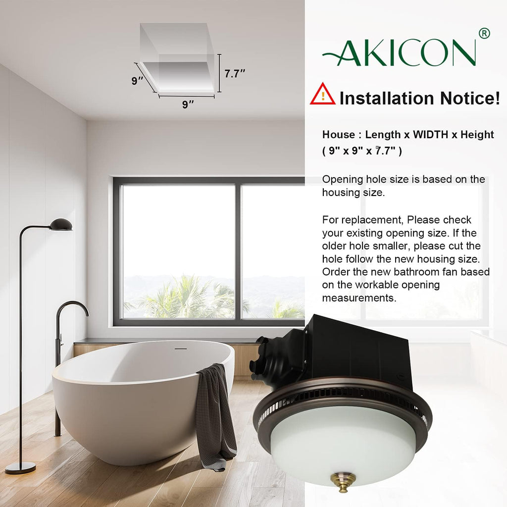 Bronze Round Exhaust Bathroom Fan with Light and Nightlight Q52636