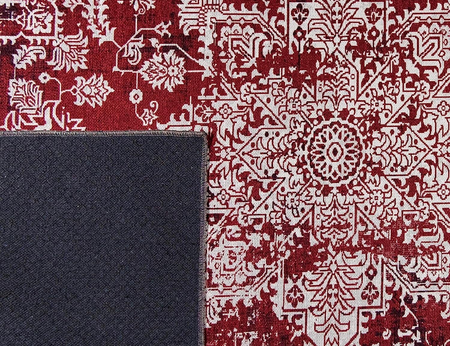 Washable Area Rug Low Profile Persian Runner Anti Slip Backing Foldable Carpet I50567