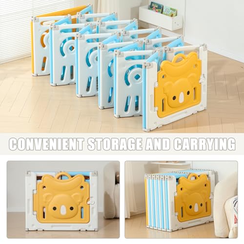 Grey & White 22 Panels Foldable Baby Playpen R3728