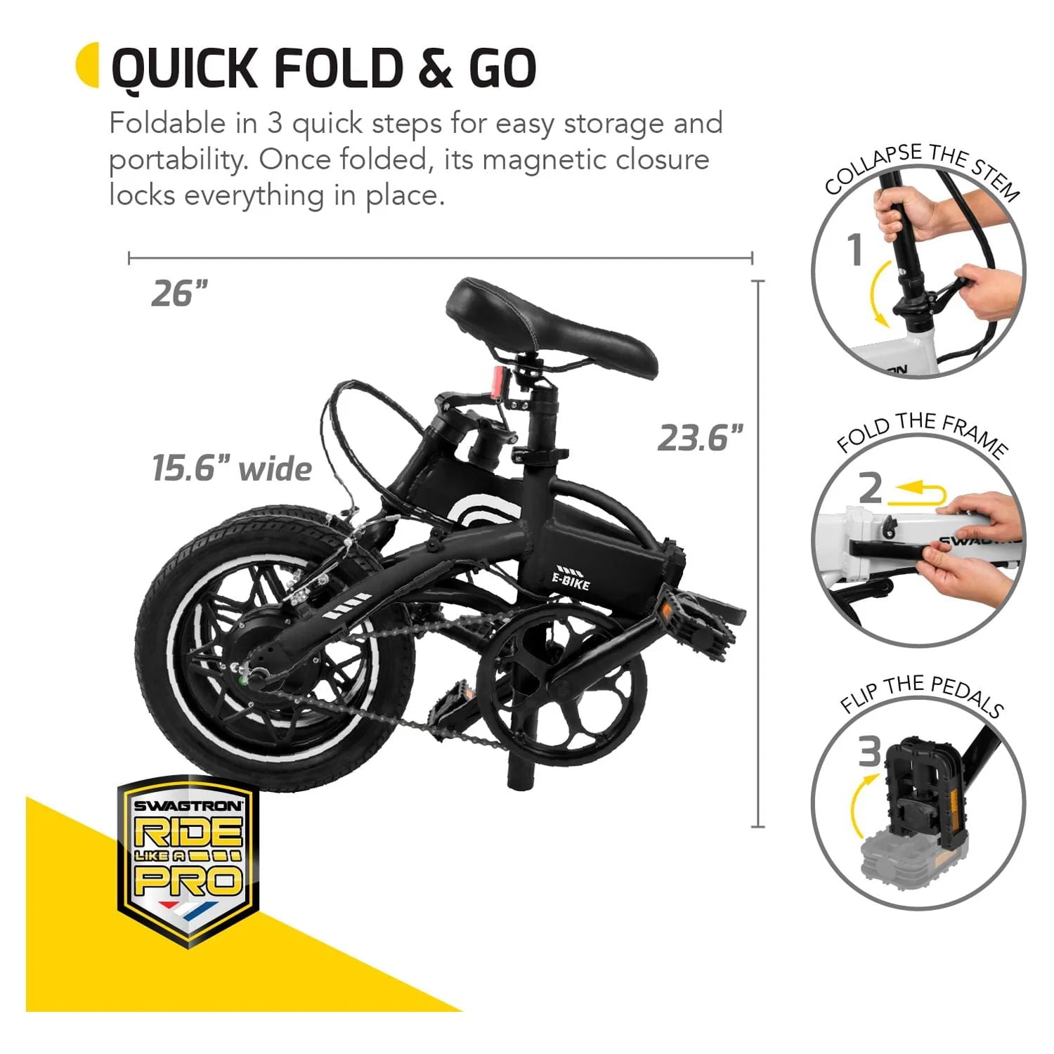 Lightweight Aluminum Folding Electric Bike with Pedals S27188