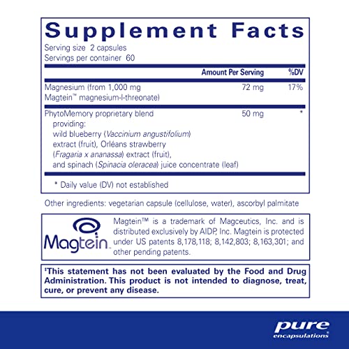 120 Capsules Magnesium-L-Threonate Supplement H40246