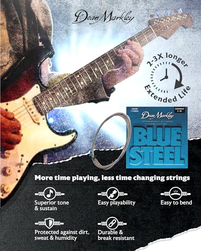Blue Steel Electric Guitar Strings 6 Piece Set Gauges 8-38 J58151