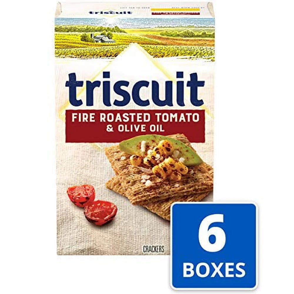 Fire Roasted Tomato & Olive Oil Whole Grain Wheat Crackers, 6 - 8.5 Oz Boxes H753