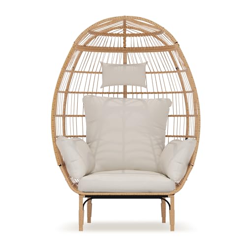 Oversized Wicker Egg Chair with 5 Cushions G166