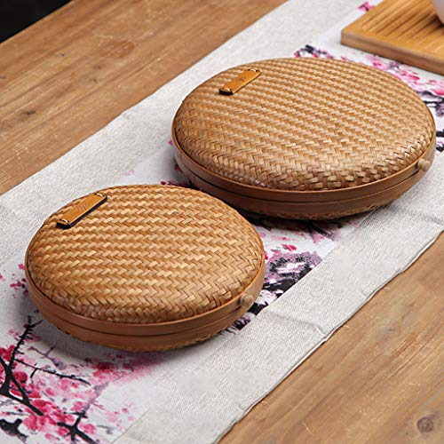 8 Inch Round Rattan Storage Basket with Lid R139