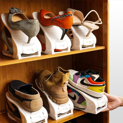 White 16PCS Double Layer Shoe Rack I2549