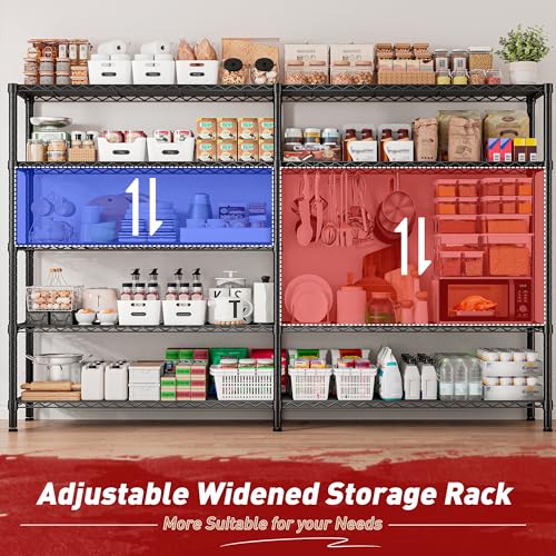 73''W 5-Tier Metal Wire Shelving Unit E20278