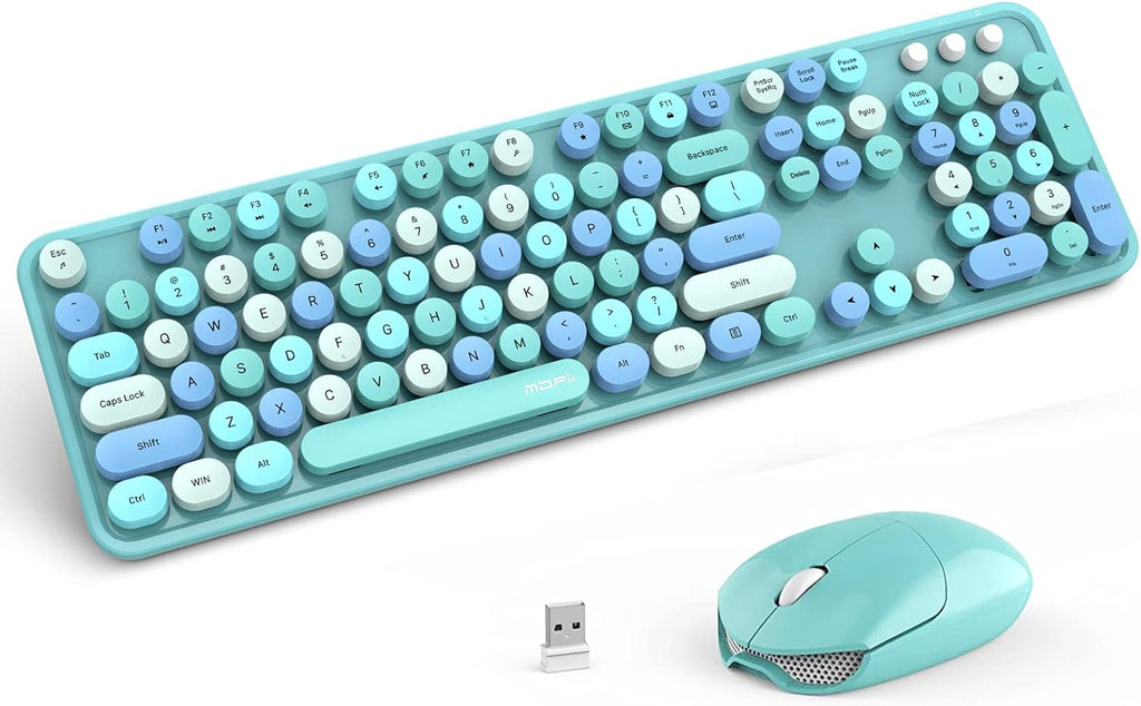 Wireless Mechanical Keyboard with LED Backlit, Bluetooth 5.1/USB Wired Rechargeable 104 Keys Full-Size Blue Switch Round Keycap with Ergonomic Magnetic Wrist Rest T17261