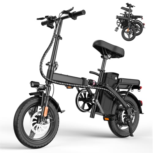 E Bike Electric Bike 500W Motor, Folding Ebike 14" 48V 10Ah Removable Battery W4754
