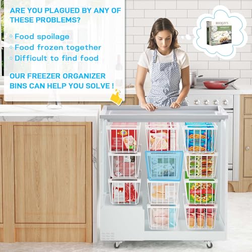 Black 4 Pack Stackable Freezer Organizer Bins P213