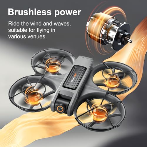 RC Drone with Screen On Controller, Brushless Motor Drone with Dual Cameras K888