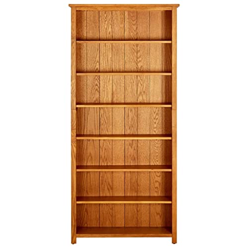 7-Tier Solid Oak Wood Bookcase S821675