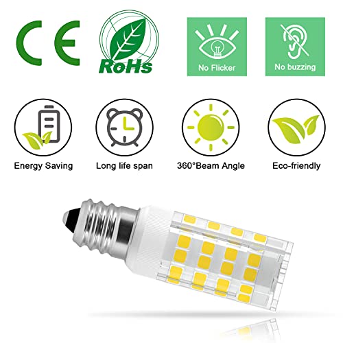 10 Pack E12 LED Candelabra Bulbs, 6000k Daylight White, 5W 450 Lumens H5765