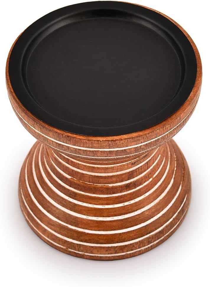 Mango Wood Candle Holder 4" X 4" X 4" E35806