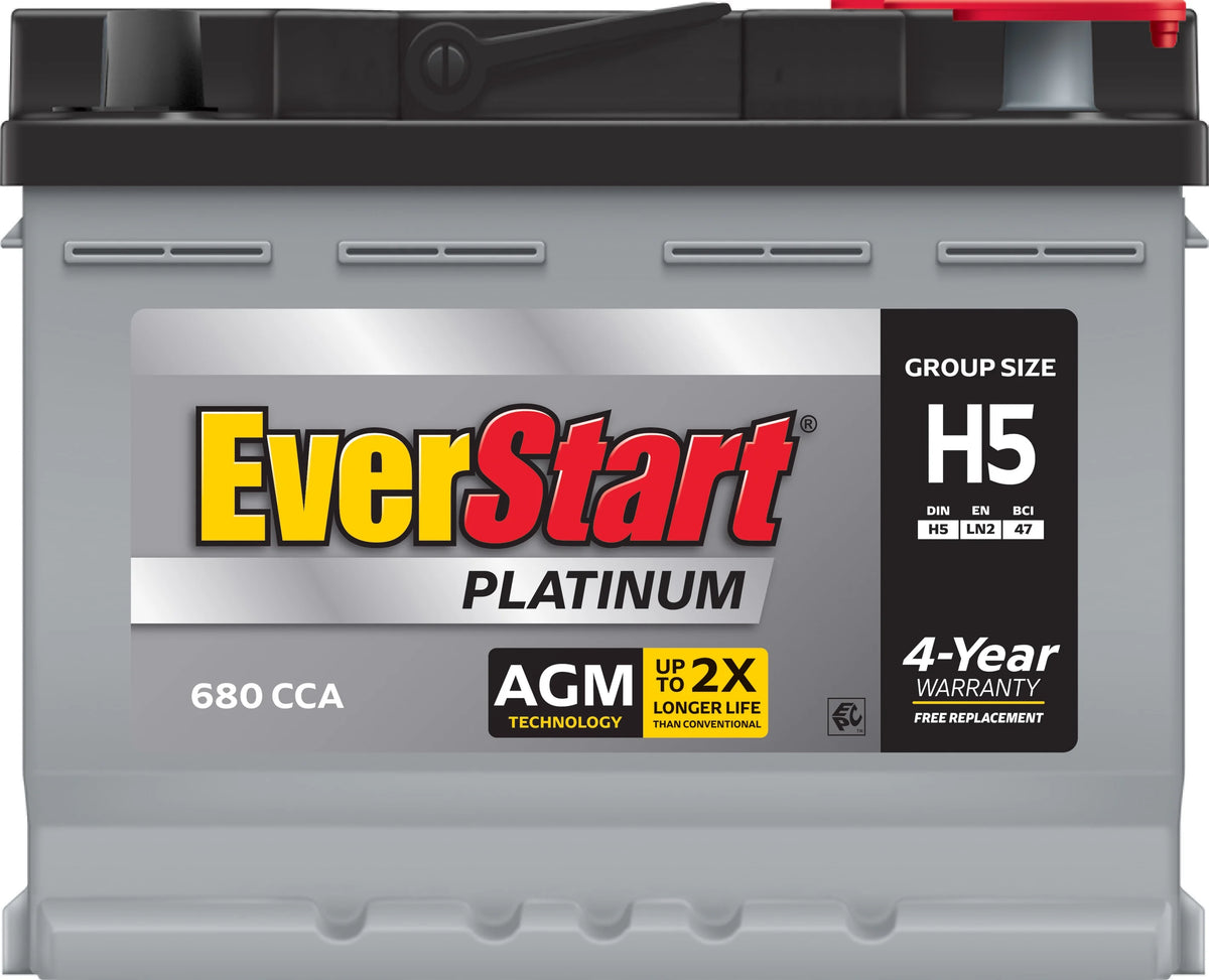 AGM Automotive Battery, Group Size H5 / LN2 / 47 12 Volt, 680 CCA U367261
