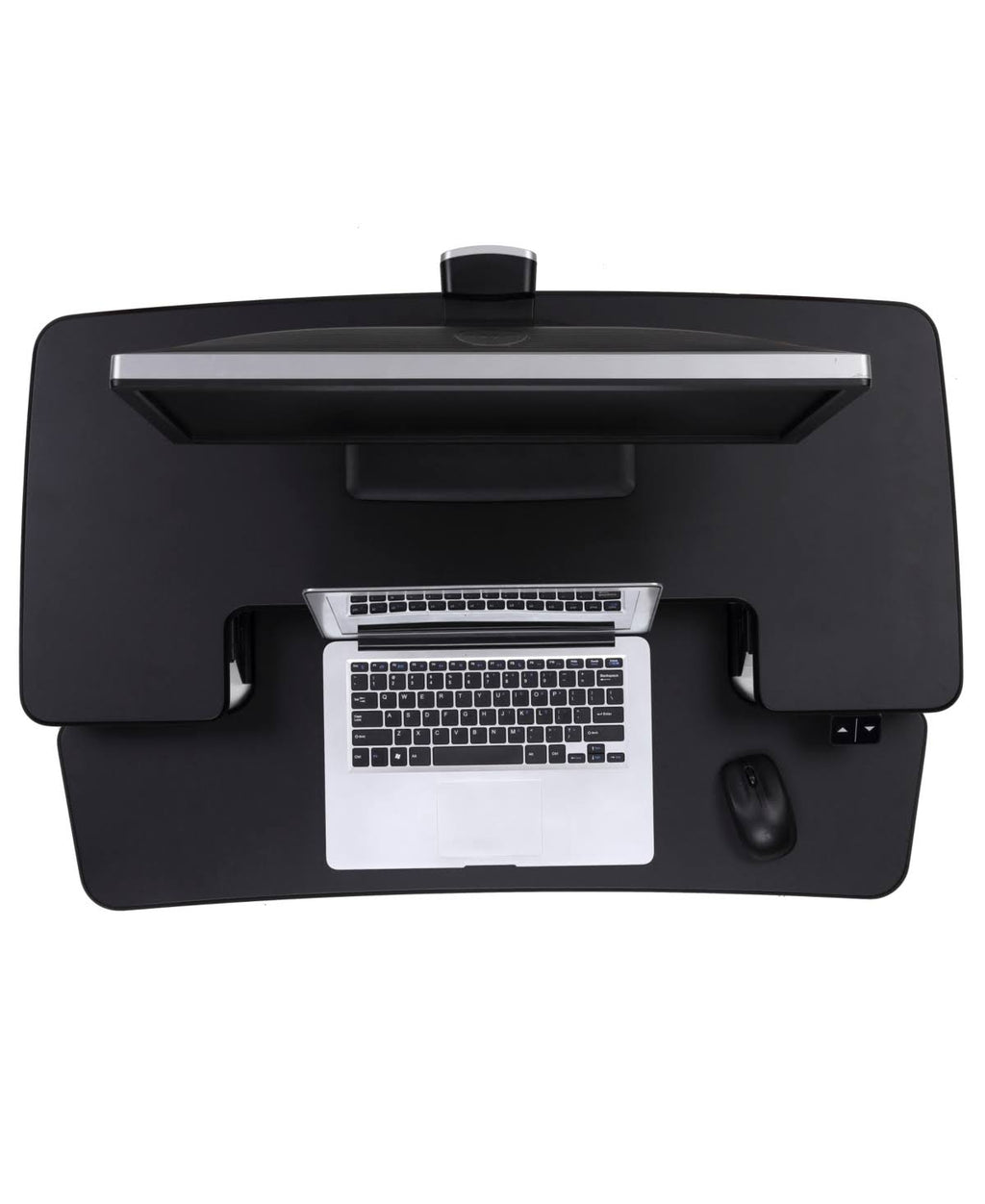 Black electric standing desk converter M477417