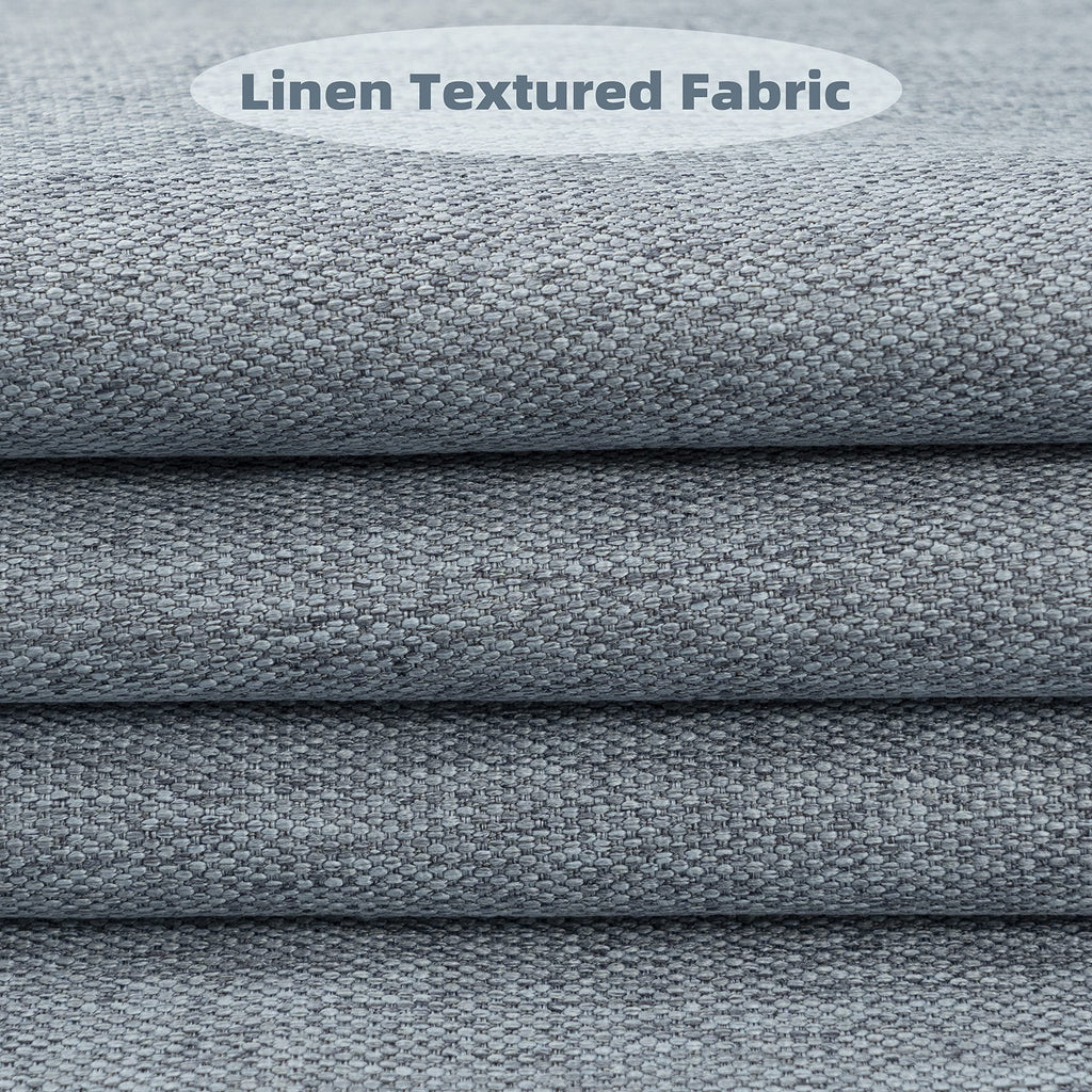 Dusty Blue Faux Linen Blackout Curtains 84 Inches 2 Panels K803