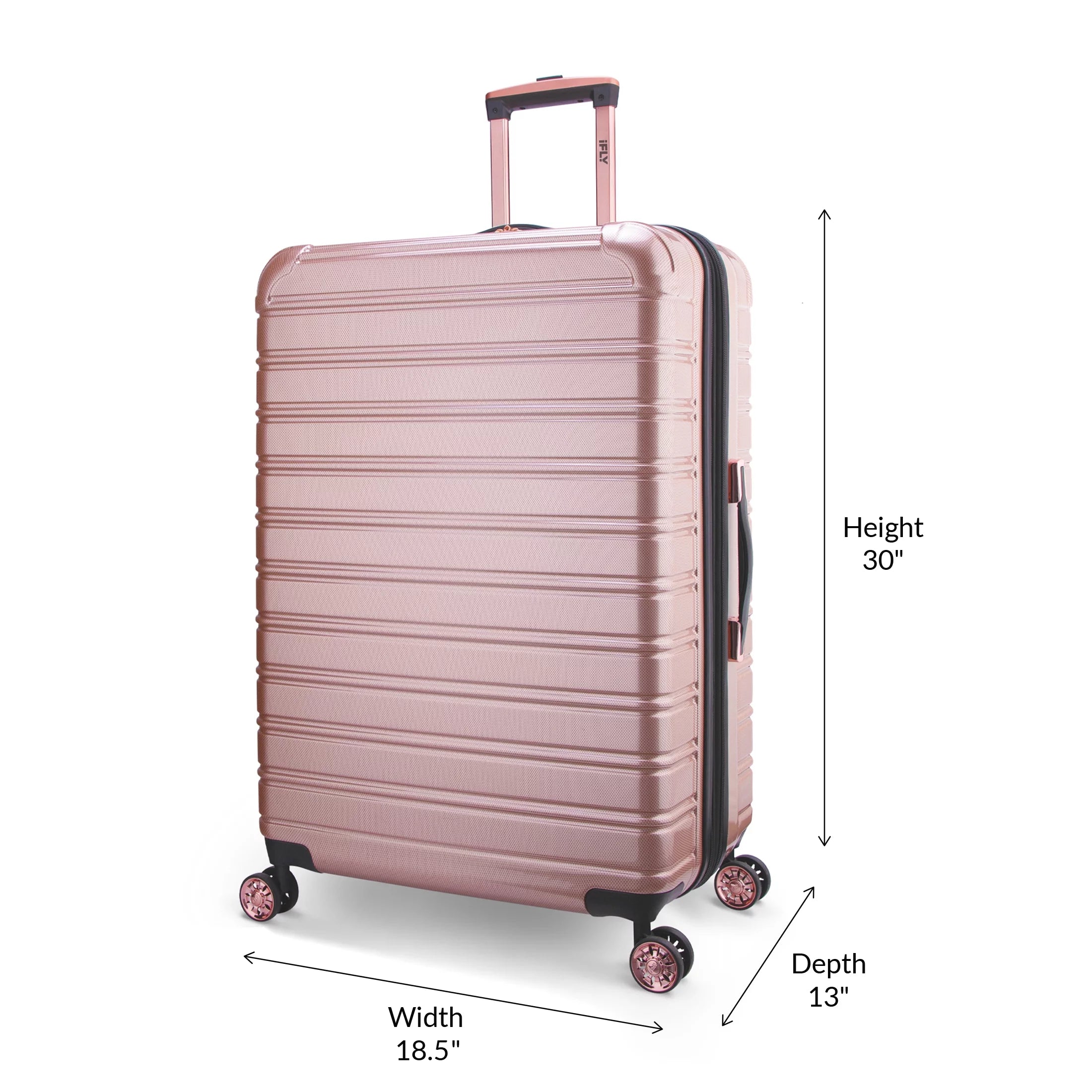 3 Piece Hardside Luggage Set, 20" Carry-on, 24" and 28" Checked, Rose Gold K2294