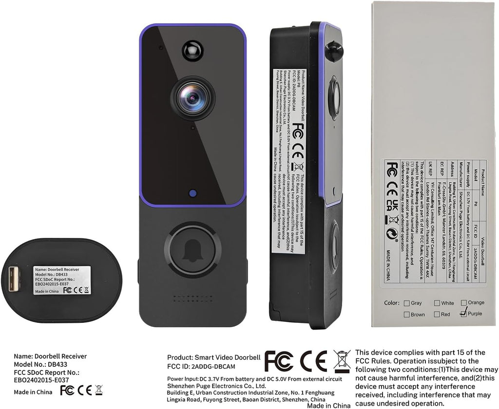 Wireless Doorbell Camera with Night Vision S1505