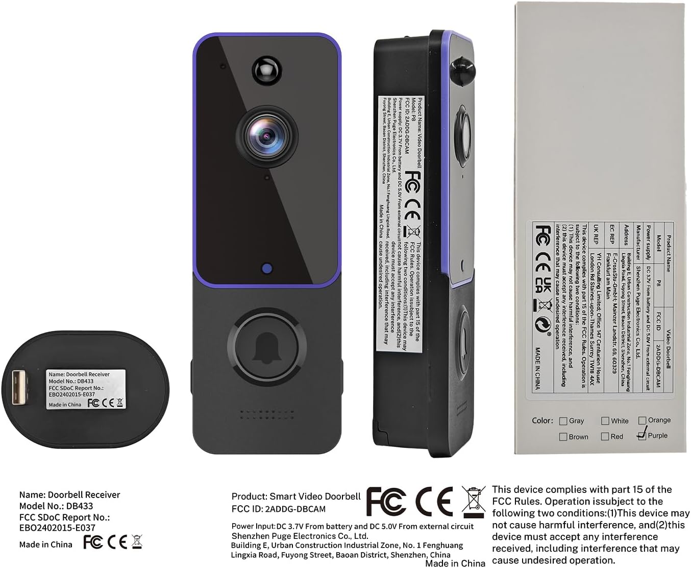 Wireless Doorbell Camera with Night Vision S1505