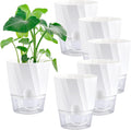 6 Pack Self Watering White Plant Pots Q424255
