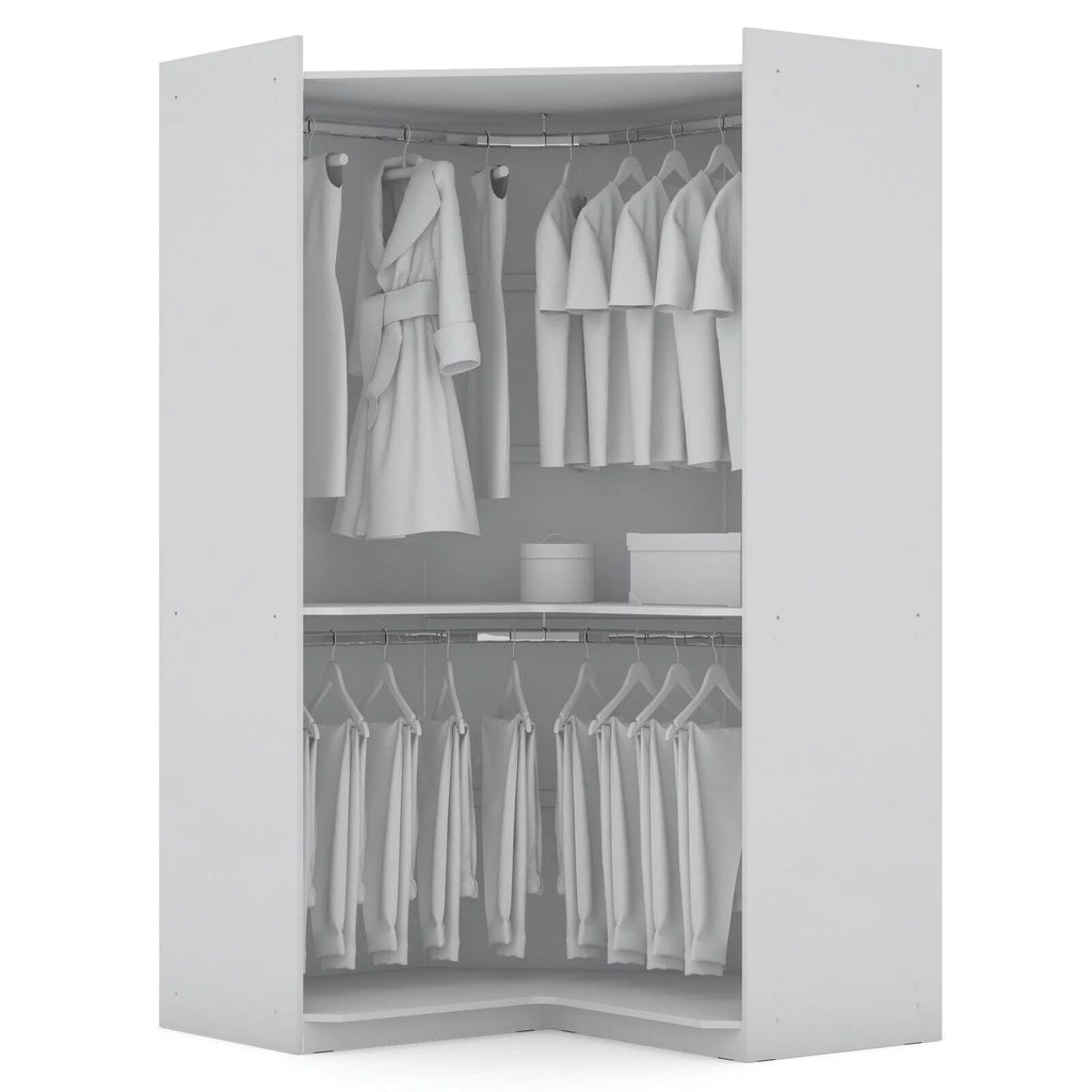 White 4 Drawer Corner Wardrobe Set of 3 L7553