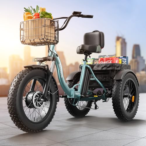 Electric Trike 20" Fat Tire 3 Wheel Folding Electric Tricycle O1163