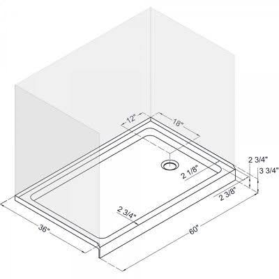 36 in. x 60 in. Single Threshold Shower Base V49956